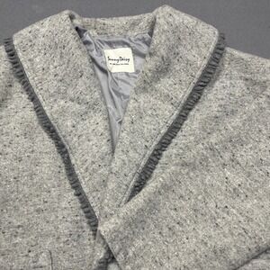 Sunny‎ Daisy Gray Wool Open Front Jacket No Size Tag XL